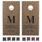 Rustic Wood Grain Personalized Wedding Monogram