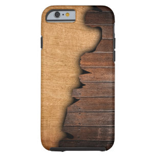 Rustic Wood Grain Splintered Wood Pattern Tough iPhone 6 Case