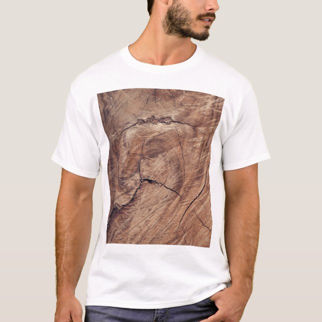 Rustic Wood Grain Texture Design T-Shirt (Front)