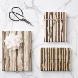 Rustic Wood Grain Tree Bark  Wrapping Paper Sheet