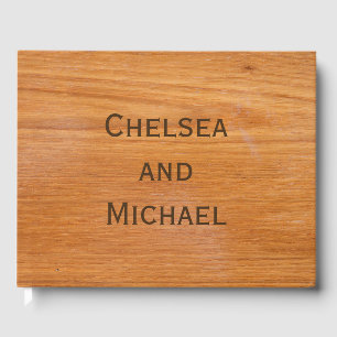 Rustic Wood Guest Book With Names Bride Groom