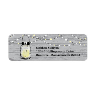 Rustic Wood Hanging Mason Jars and Lights Wedding