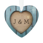 Rustic Wood Heart Année personnalisée Faveur initi