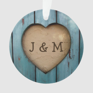 Rustic Wood Heart Année personnalisée Faveur initi