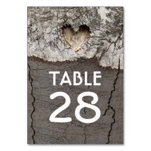 Rustic Wood Heart Tree Wedding Table Numbers