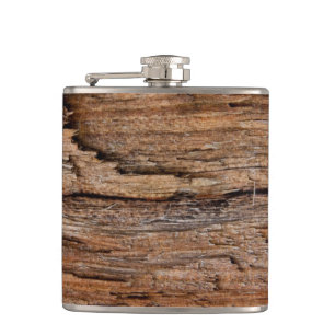 Rustic wood hip flask