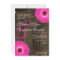 Rustic Wood Hot Pink Daisy Wedding Invitations