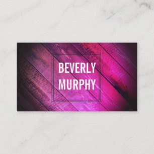 Rustic Wood Hot Pink Embellishment Vignette Business Card