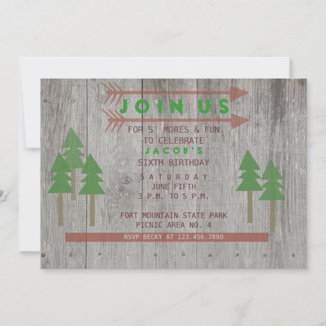 Rustic Wood Invitation (Front)