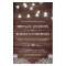Rustic Wood Lace Lights Budget Wedding Invitation