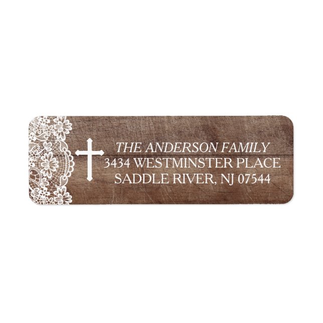 Rustic Wood Lace Return Address (Front)