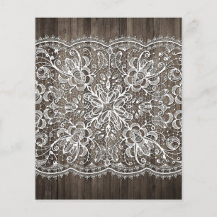 Rustic Wood & Lace Scrapbook Paper