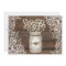 Rustic Wood Lace Wedding Invitation, Mason Jar