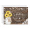 Rustic Wood Lace Wedding Invitation, Sunflower Jar