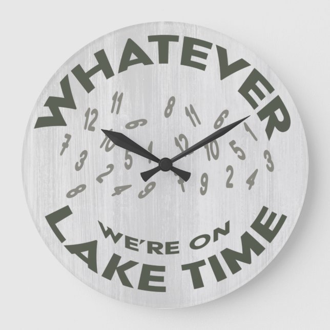 Rustic Wood  Lake Time Large Clock (Front)