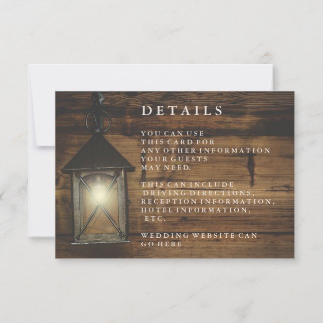 Rustic Wood Lantern Country Reception (Front)