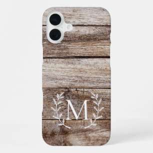 Rustic Wood Laurel Custom Monogrammed iPhone Case