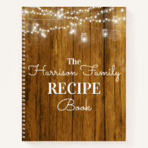 Rustic Wood & Lights Recipe Journal