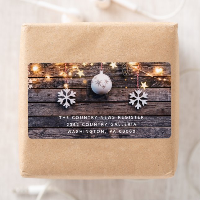  Rustic Wood Lights Stars Merry Christmas   (Insitu)