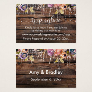 Rustic Wood, Lights & Watercolor Flowers
