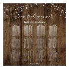 Rustic Wood Lights Wedding Reception Seating Chart