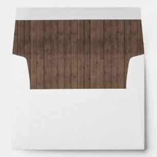 Rustic Wood Liner Invitation Envelope