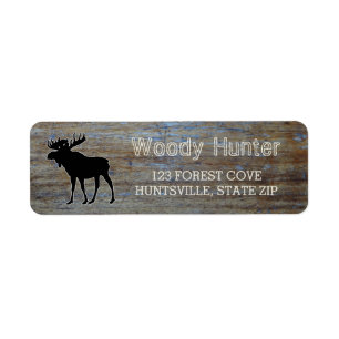 Rustic Wood Masculine Wildlife Moose Silhouette
