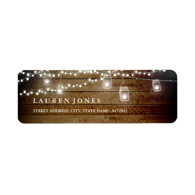 Rustic Wood Mason Jar Address Labels (Front)