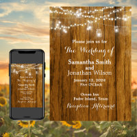 Rustic Wood Mason Jar Hanging Lights Wedding