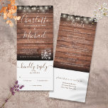 Rustic Wood Mason Jars Lights All In One Wedding Invitation<br><div class="desc">An all-in-one wedding invitation featuring pretty string lights and mason jars,  modern signature script names and elegant typography on a rustic wood background. The invitation includes an RSVP card that can be cut off and guest information details. Designed by Thisisnotme©</div>
