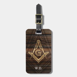Rustic Wood Masonic Luggage Tags   Freemason Gifts