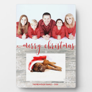 Rustic Wood Merry Christmas - Photo Plaque