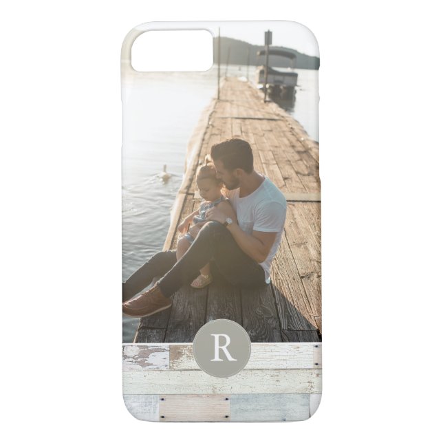 Rustic Wood + Monogram Case-Mate iPhone Case (Back)