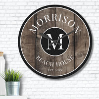 Rustic Wood Monogram Family Name
