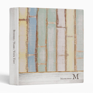 Rustic Wood Monogram Office School or Recipes Binder