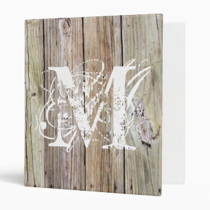 Rustic Wood Monogrammed Binder