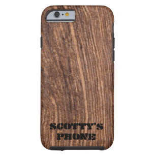 Rustic Wood  - monogrammed Tough iPhone 6 Case