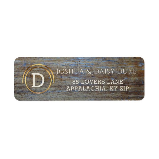 Rustic Wood Monogrammed | Country Western Wedding (Front)