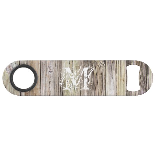 Rustic Wood Monogrammed Speed Bottle Opener