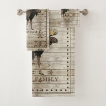 Rustic Wood Moose Towel
