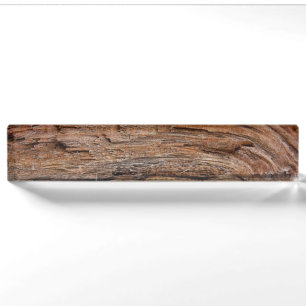 Rustic wood nameplate