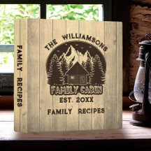 Rustic Wood Nature Family Cabin Recipe Brown Name