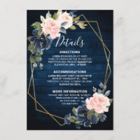 Rustic Wood Navy Blue Blush Pink Geometric Details