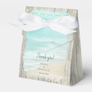 Rustic Wood Ocean Beach Wedding  Favor Box