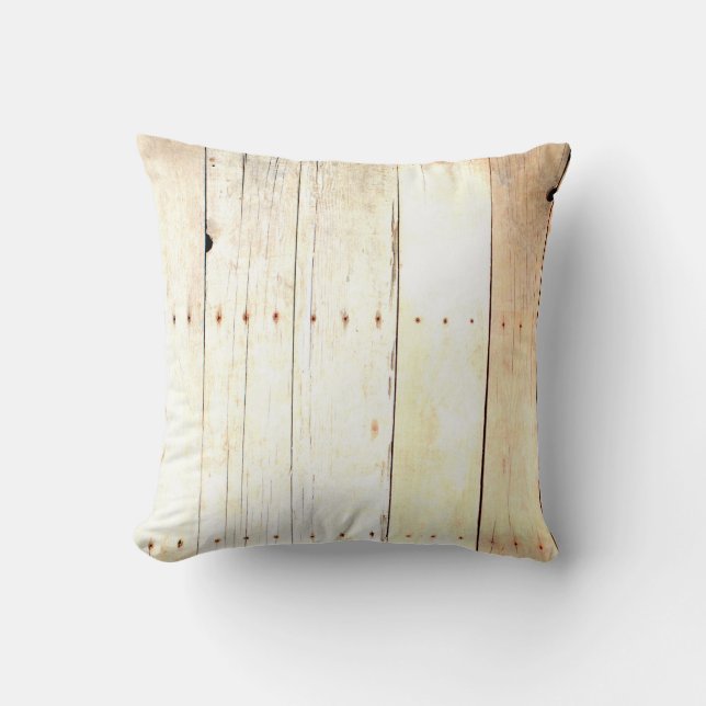 Rustic Wood Old Barn Board Barnwood Panelling Throw Pillow (Front)