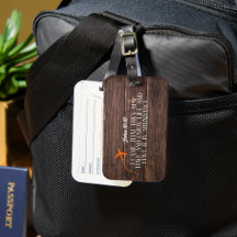 Rustic Wood - Orange Airplane with Bible Verse