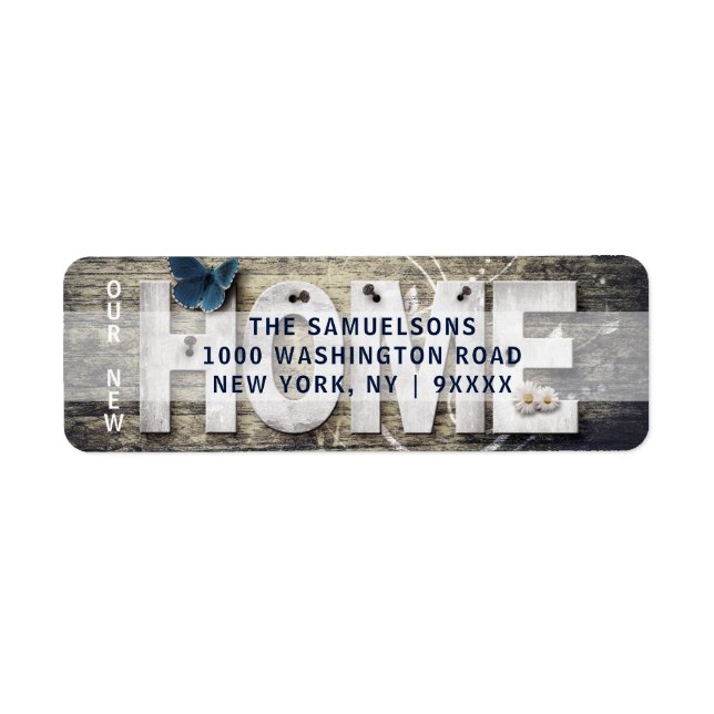 Rustic Wood Our New Home Moving Return Address (Front)