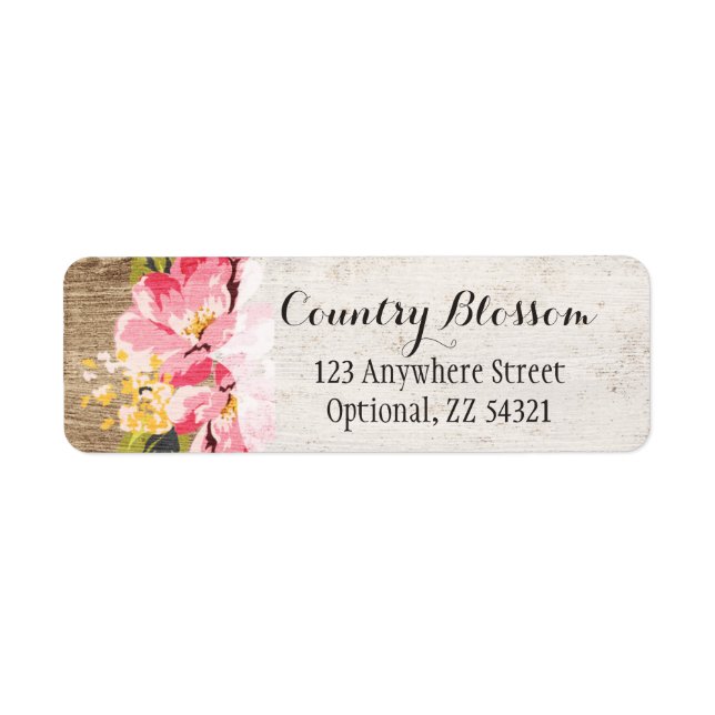 Rustic Wood & Painted Pink Hibiscus Flower Country (Front)