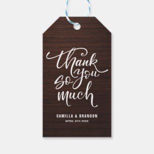 Rustic Wood Pattern Thank You So Much Lettering Gift Tags