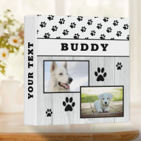 Rustic Wood Paw 2 Pet Dog Photos Album